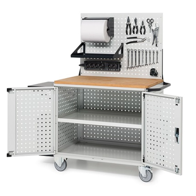 Vendita online Carrello Clever 1029 Large mm.1024x615x1540H - Grigio Chiaro RAL7035